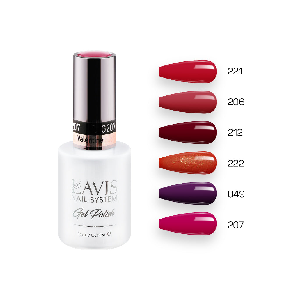  Lavis Gel Color Set G8 (6 colors): 221, 206, 212, 222, 049, 207 by LAVIS NAILS sold by DTK Nail Supply