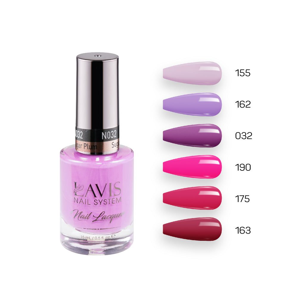 LAVIS Nail Lacquer Set N7 (6 colors): 155, 162, 032, 190, 175, 163