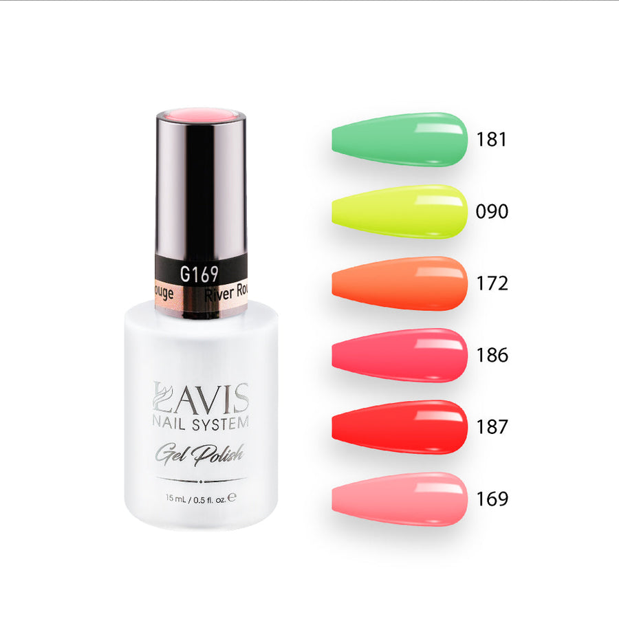  Lavis Gel Summer Color Set G11 (6 colors): 181, 090, 172, 186, 187, 169 by LAVIS NAILS sold by DTK Nail Supply