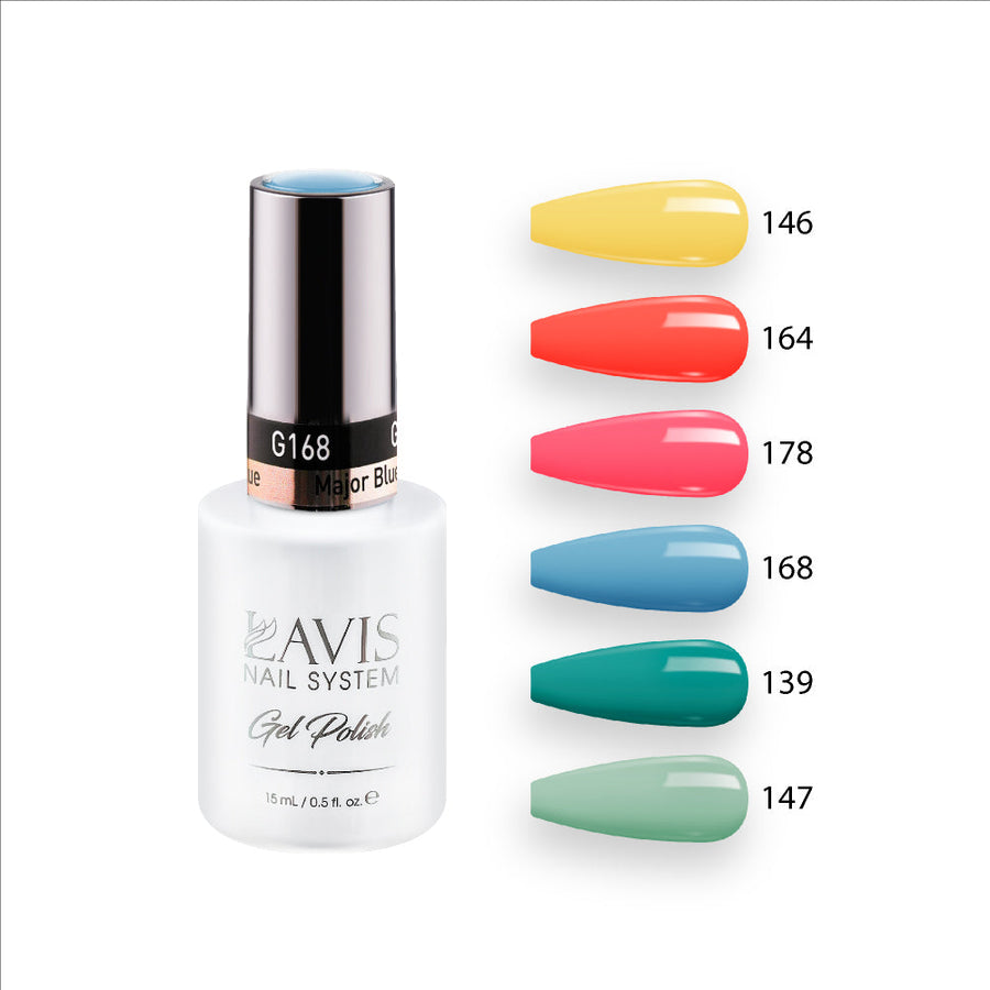  Lavis Gel Summer Color Set G1 (6 colors): 146, 164, 178, 168, 139, 147 by LAVIS NAILS sold by DTK Nail Supply