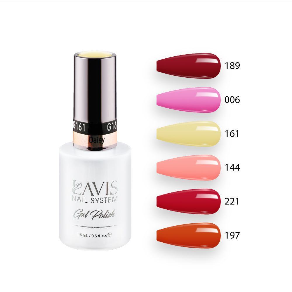  Lavis Gel Summer Color Set G3 (6 colors): 189, 006, 161, 144, 221, 197 by LAVIS NAILS sold by DTK Nail Supply