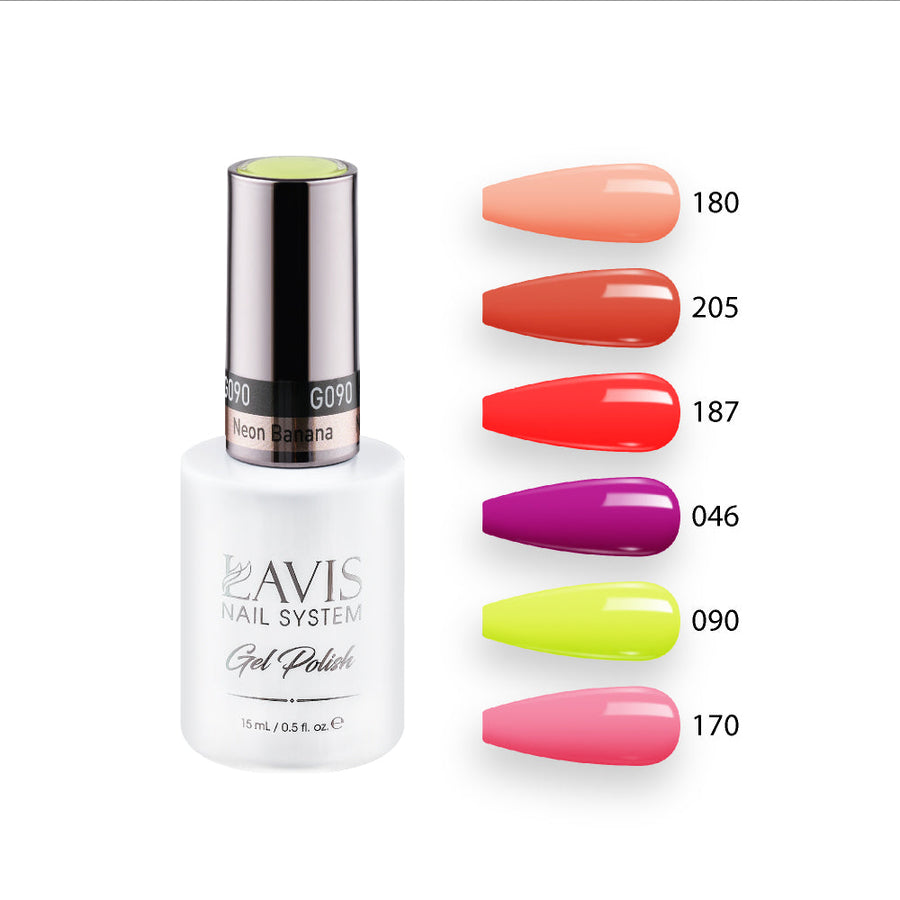  Lavis Gel Summer Color Set G5 (6 colors): 180, 205, 187, 046, 090, 170 by LAVIS NAILS sold by DTK Nail Supply