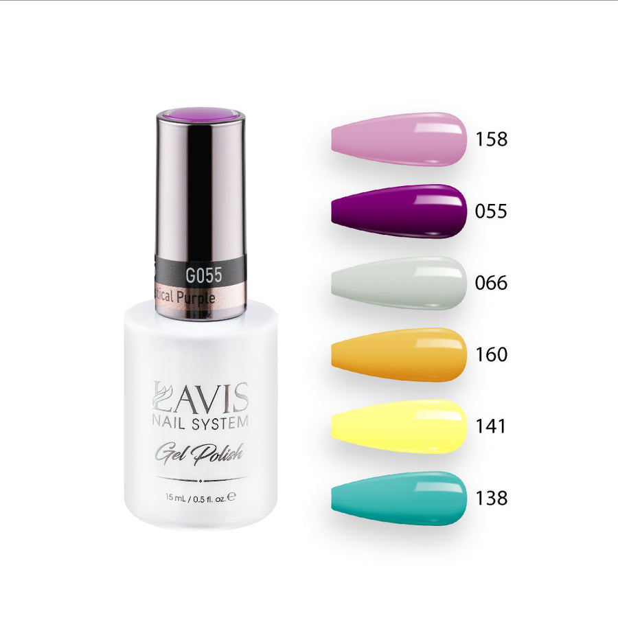  Lavis Gel Summer Color Set G6 (6 colors): 158, 055, 066, 160, 141, 138 by LAVIS NAILS sold by DTK Nail Supply