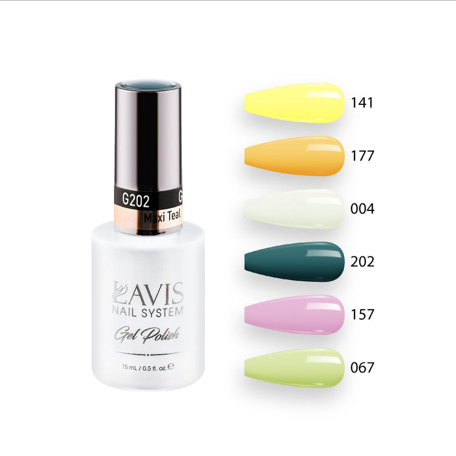  Lavis Gel Summer Color Set G8 (6 colors): 141, 177, 004, 202, 157, 067 by LAVIS NAILS sold by DTK Nail Supply