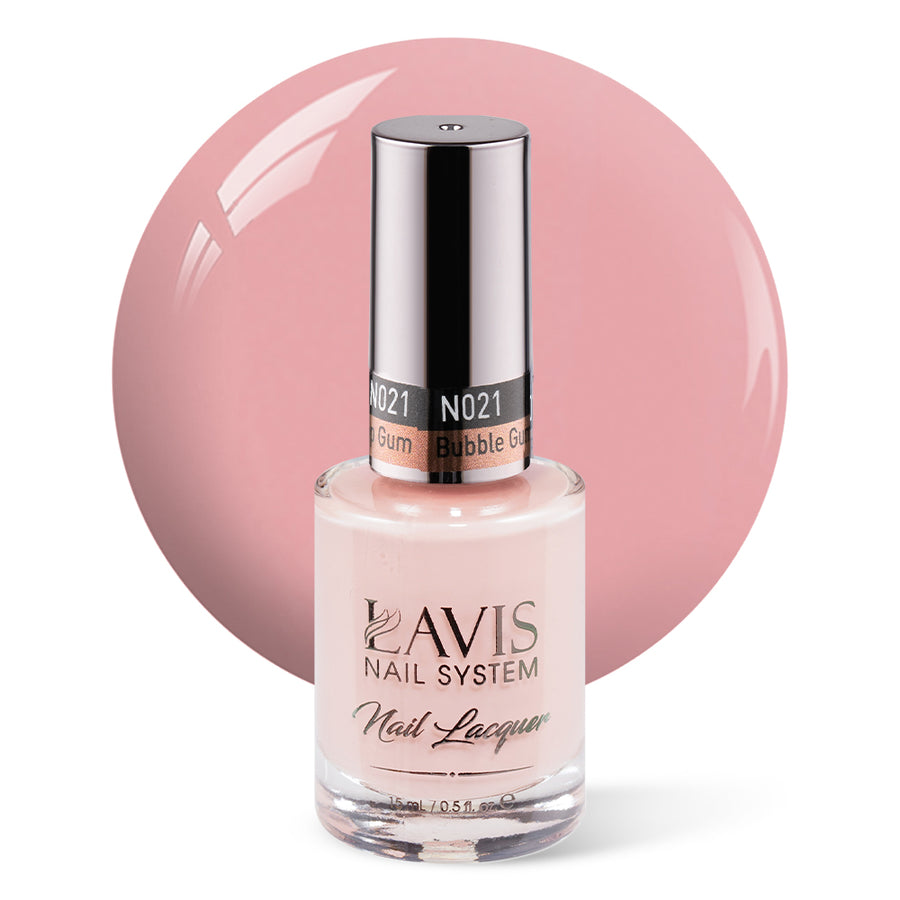 LAVIS Nail Lacquer - 021 Bubble Gum Pop Gum - 0.5oz