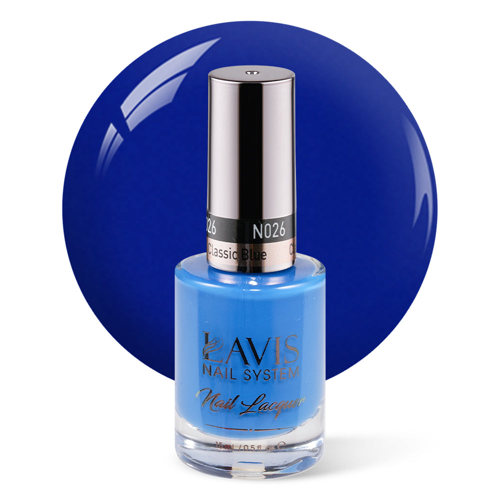 LAVIS Nail Lacquer - 026 Classic Blue - 0.5oz