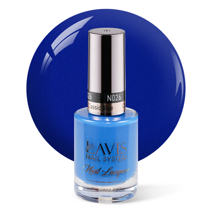 LAVIS Nail Lacquer - 026 Classic Blue - 0.5oz