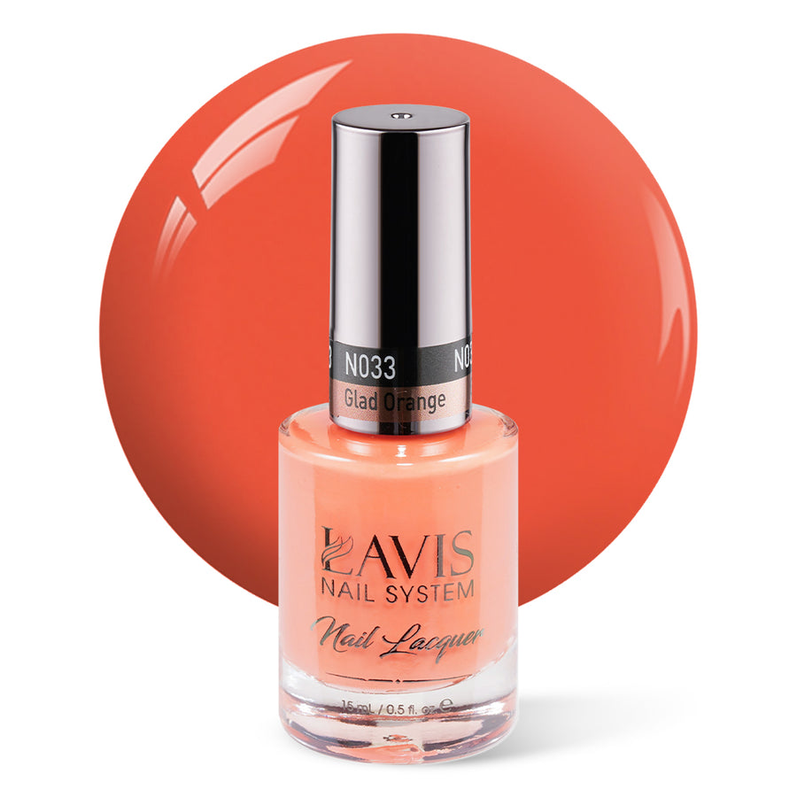 LAVIS Nail Lacquer - 033 Glad Orange - 0.5oz