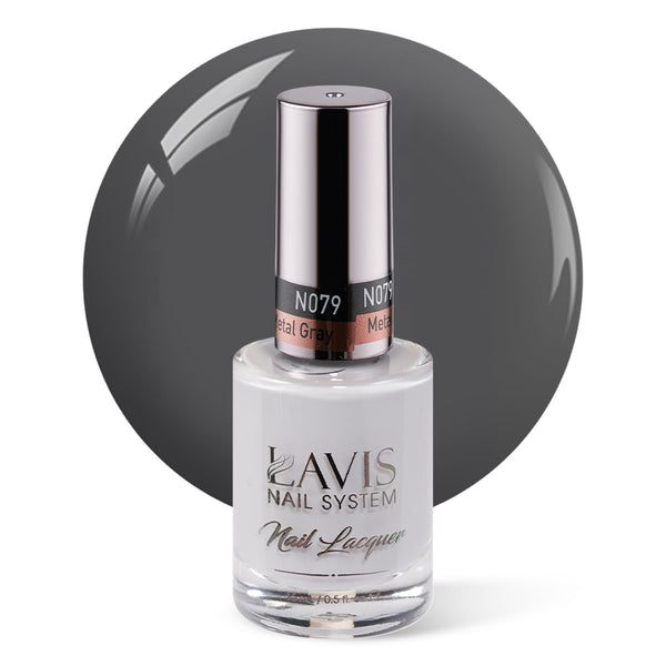 LAVIS Nail Lacquer - 079 Metal Gray - 0.5oz