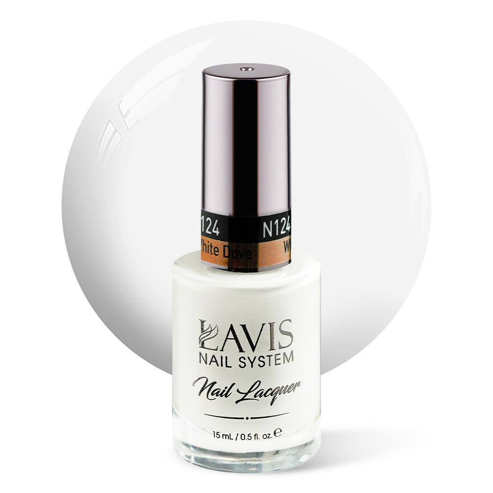 LAVIS Nail Lacquer - 124 White Dove - 0.5oz