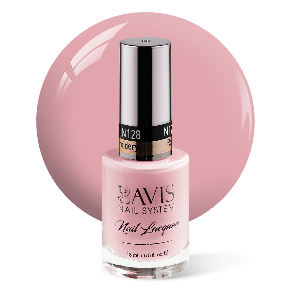 LAVIS Nail Lacquer - 128 Rose Embroidery - 0.5oz