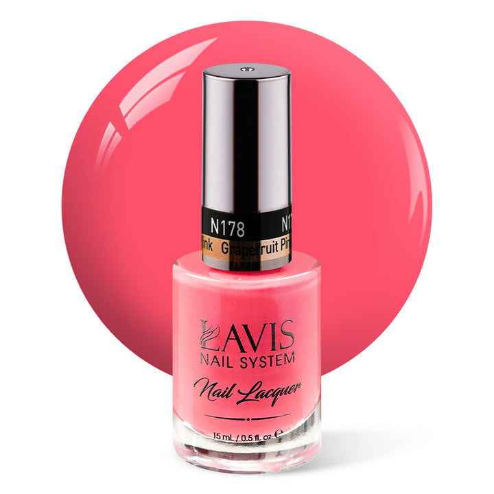 LAVIS Nail Lacquer - 178 Grapefruit Pink - 0.5oz