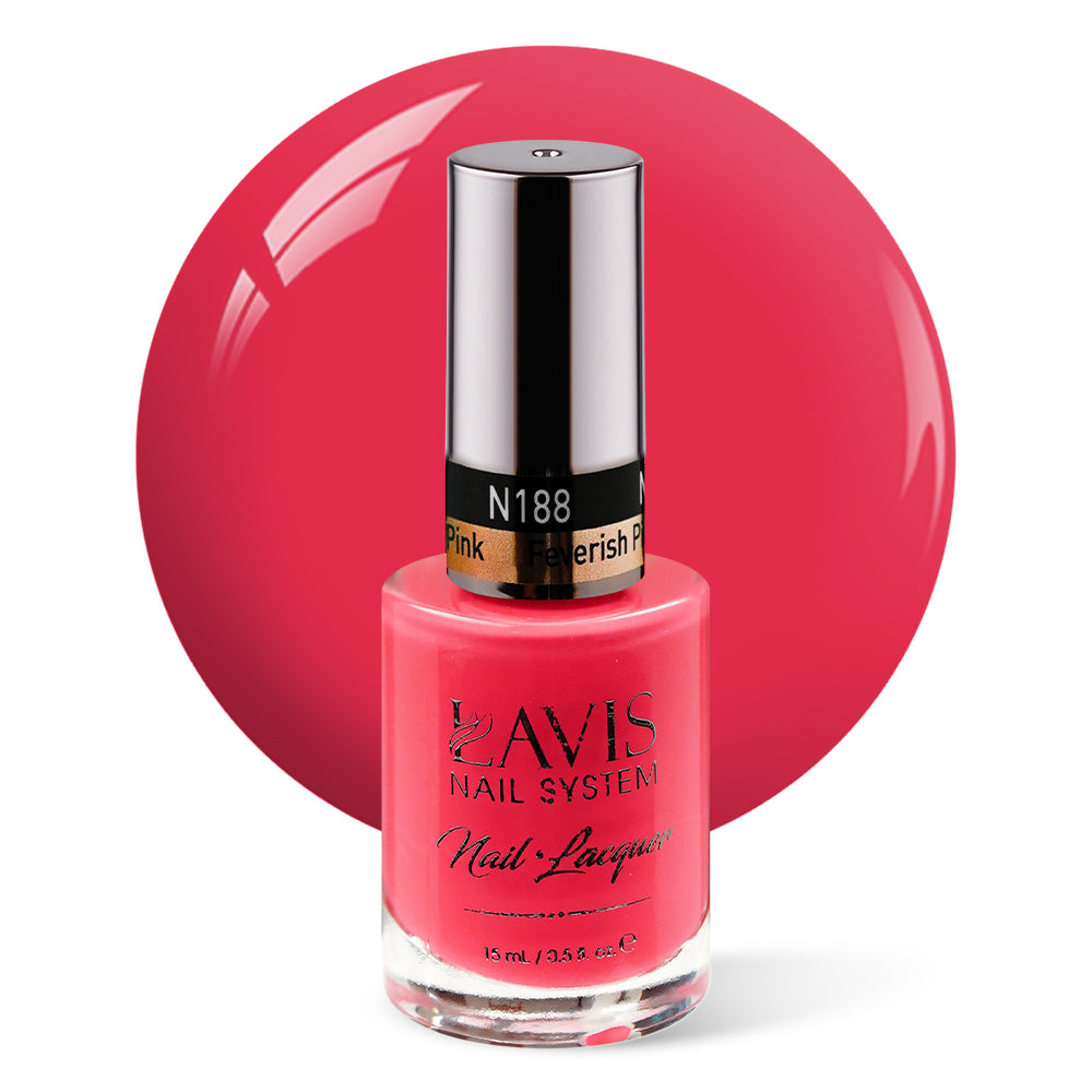 LAVIS Nail Lacquer - 188 Feverish Pink - 0.5oz