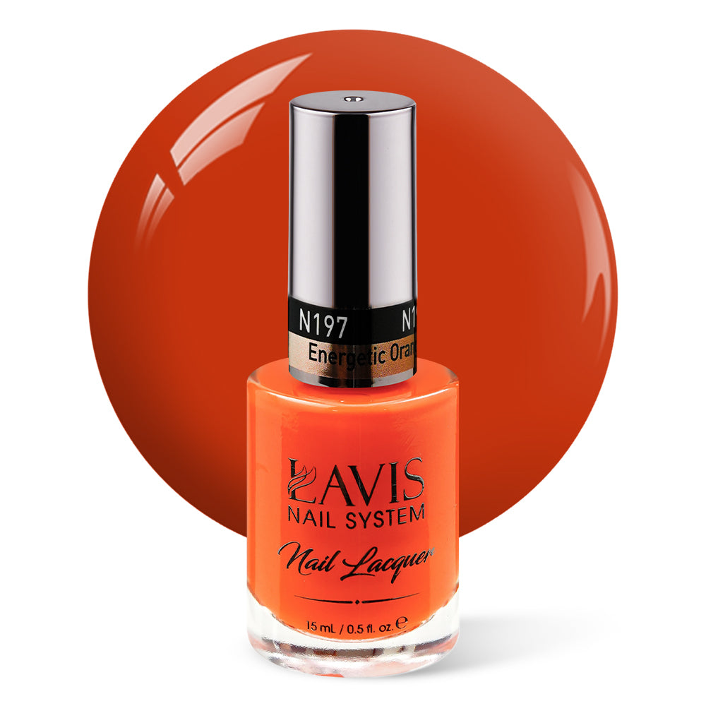 LAVIS Nail Lacquer - 197 Energetic Orange - 0.5oz