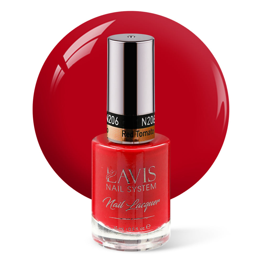 LAVIS Nail Lacquer - 206 Red Tomato - 0.5oz