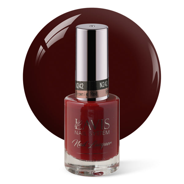 LAVIS Nail Lacquer - 242 Brownie Red - 0.5oz