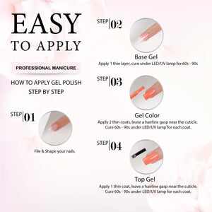 Lavis Holiday Collection: 7 Gel Polishes, 1 Base Gel, 1 Top Gel - PASSION IN PARIS - 054; 047; 052; 053; 050; 051; 049 + BT