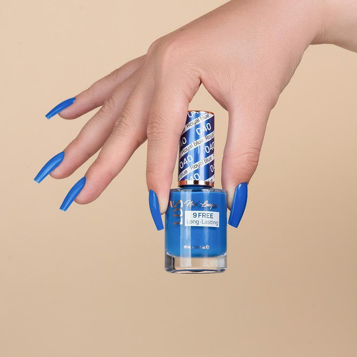 LDS 040 Royal Blue - LDS Gel Polish & Matching Nail Lacquer Duo Set - 0.5oz