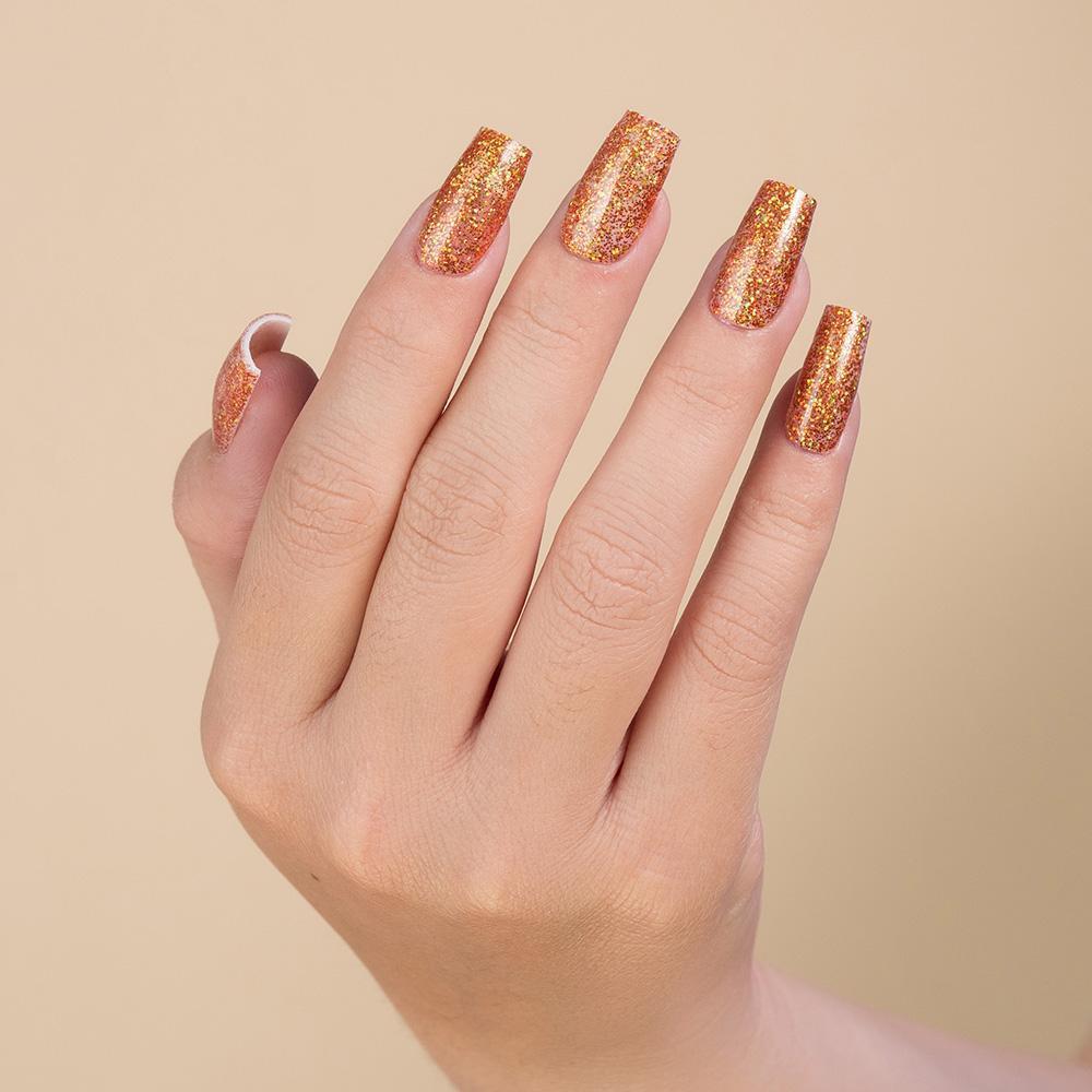 LDS Glitter Gold Dipping Powder Nail Colors - 176 Autumn Russet