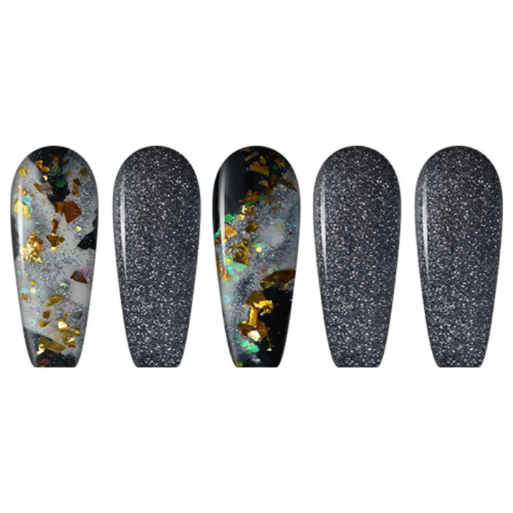  LDS Black Glitter Dipping Powder Nail Colors - 158 Starry, Starry Night