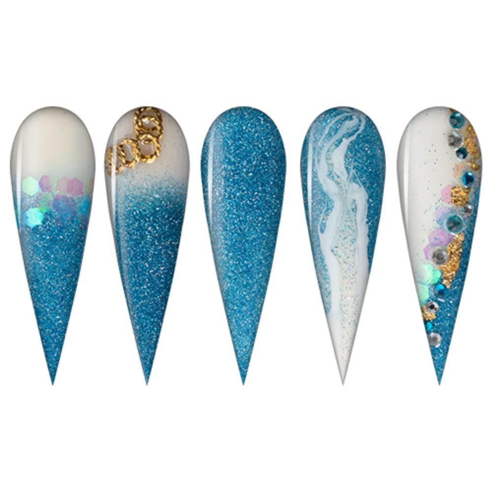 LDS Blue Glitter Dipping Powder Nail Colors - 161 Life Is Lit