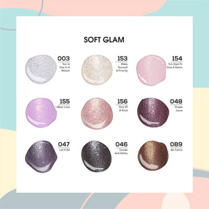 SOFT GLAM - LDS Holiday Gel Nail Polish Collection: 003, 046, 047, 048, 089, 153, 154, 155, 156