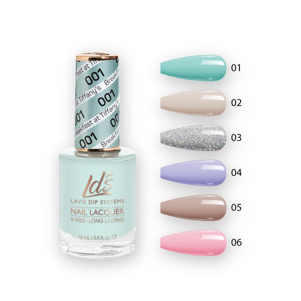 LDS Nail Lacquer Set (6 colors): 001 to 006