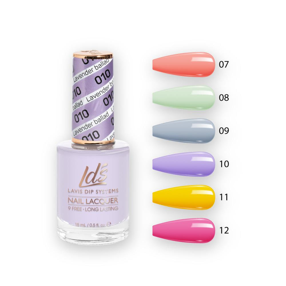 LDS Nail Lacquer Set (6 colors): 007 to 012