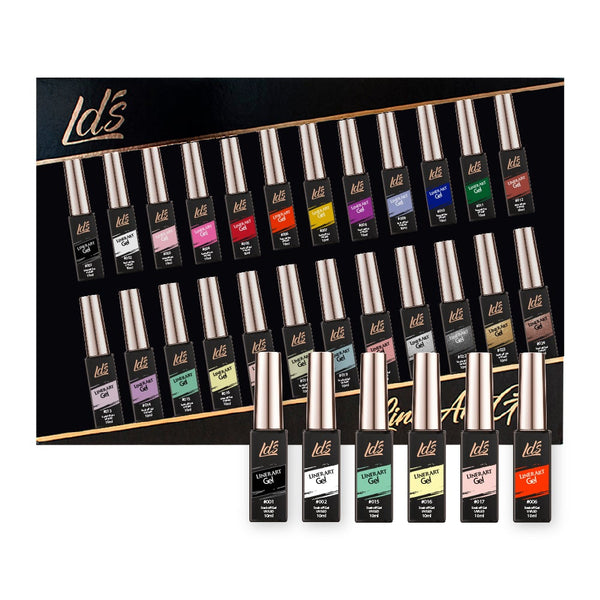 LDS Line Art Gel Nails Polish Nail Art Set (24 colors): 01-07, ver 2: 08-24