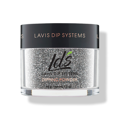 LDS Black Glitter Dipping Powder Nail Colors - 046 Smoke And Ashes