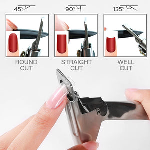  Fake Nail Tips Cutter Professional Clippers Straight Edge Acrylic Material Manicure Guillotine Cut False Nails Accessories Tool - Rainbow