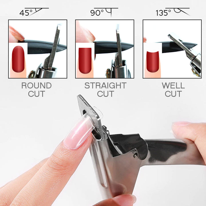  Fake Nail Tips Cutter Professional Clippers Straight Edge Acrylic Material Manicure Guillotine Cut False Nails Accessories Tool - Rainbow
