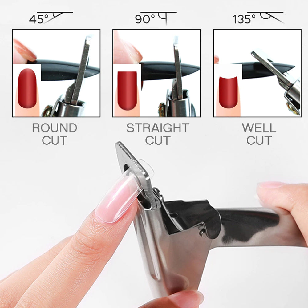  Fake Nail Tips Cutter Professional Clippers Straight Edge Acrylic Material Manicure Guillotine Cut False Nails Accessories Tool - Silver by OTHER sold by DTK Nail Supply