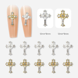 LX2 #415-416 2PCS Mini Pearl Cross Charm