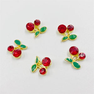 LX2 #428-430 2PCS Gold Cherry Nail Charm