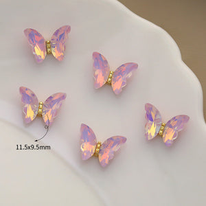 LX2 #443-448 2PCS Crystal Butterfly Nail Charm