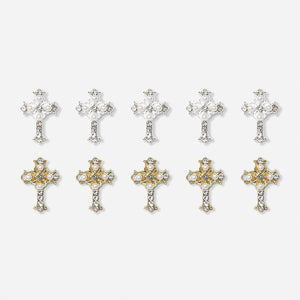 LX2 #415-416 2PCS Mini Pearl Cross Charm