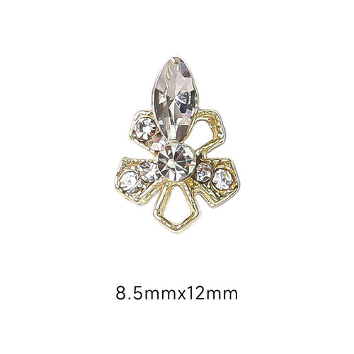 LX2 #435-440 2PCS Gold Flower Nail Charm