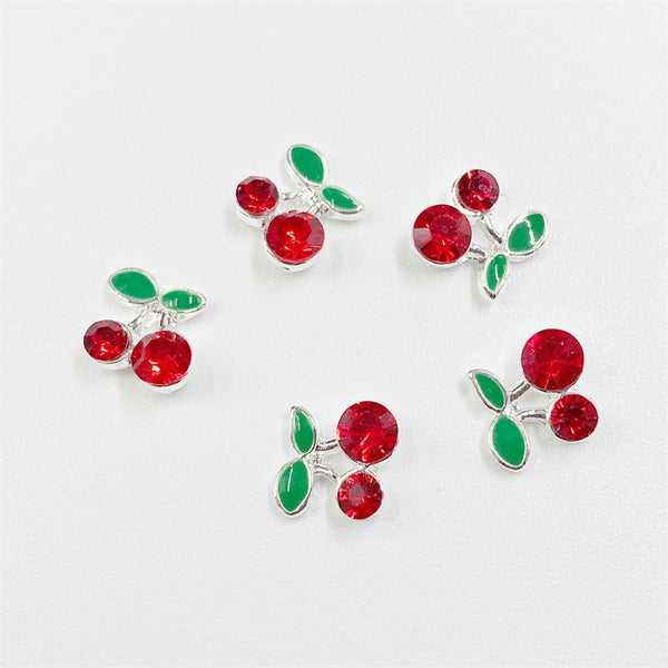 LX2 #428-430 2PCS Gold Cherry Nail Charm