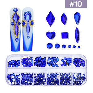 12 Grids Flatback Rhinestones RB-10 Sapphire