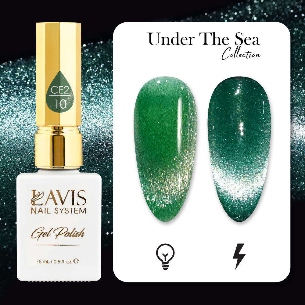 LAVIS Cat Eyes CE2 - 10 - Gel Polish 0.5 oz - Under The Sea