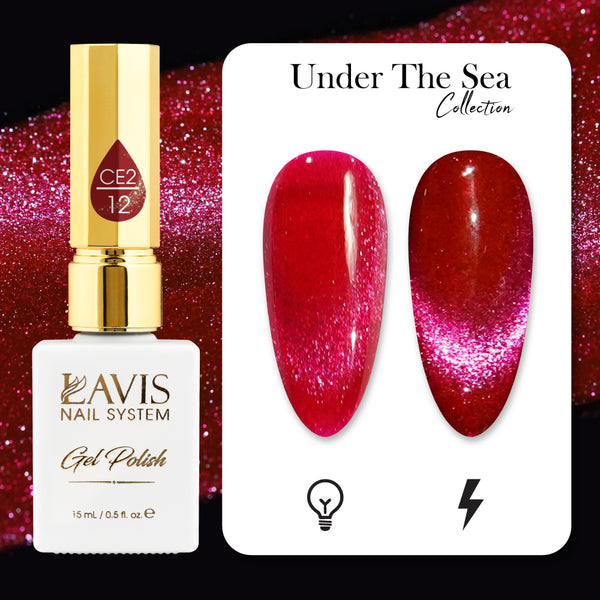 LAVIS Cat Eyes CE2 - 12 - Gel Polish 0.5 oz - Under The Sea