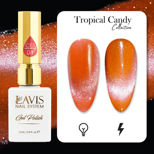 LAVIS Cat Eyes CE3 - 01 - Gel Polish 0.5 oz - Tropical Candy