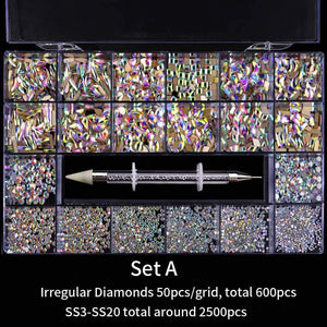  AB Color SET A Glass Rhinestones Kit #03 by Rhinestones sold by DTK Nail Supply