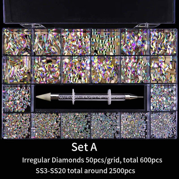  AB Color SET A Glass Rhinestones Kit #03 by Rhinestones sold by DTK Nail Supply
