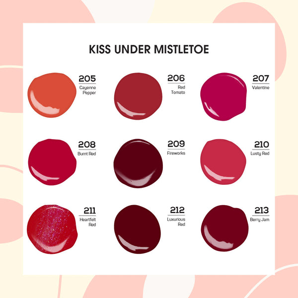  Lavis Gel Kiss Under Mistletoe Set G7 (9 colors): 205, 206, 207, 208, 209, 210, 211, 212, 213